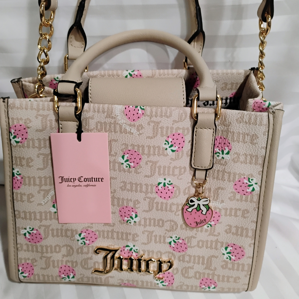 Juicy Couture Beige Strawberry Print Women's Bag